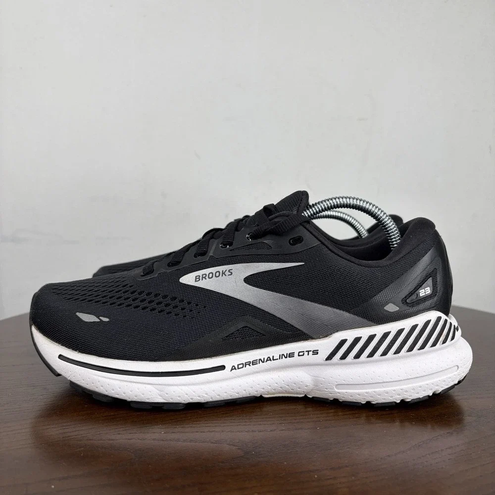Brooks Adrenaline GTS 23 Shoes Women 8.5D Wide Black Running Sneaker 1203811D004